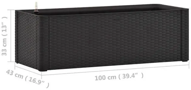 Alt view image 7 of 13 - vidaXL Garden Raised Bed with Self Watering System Anthracite Outdoor Planter