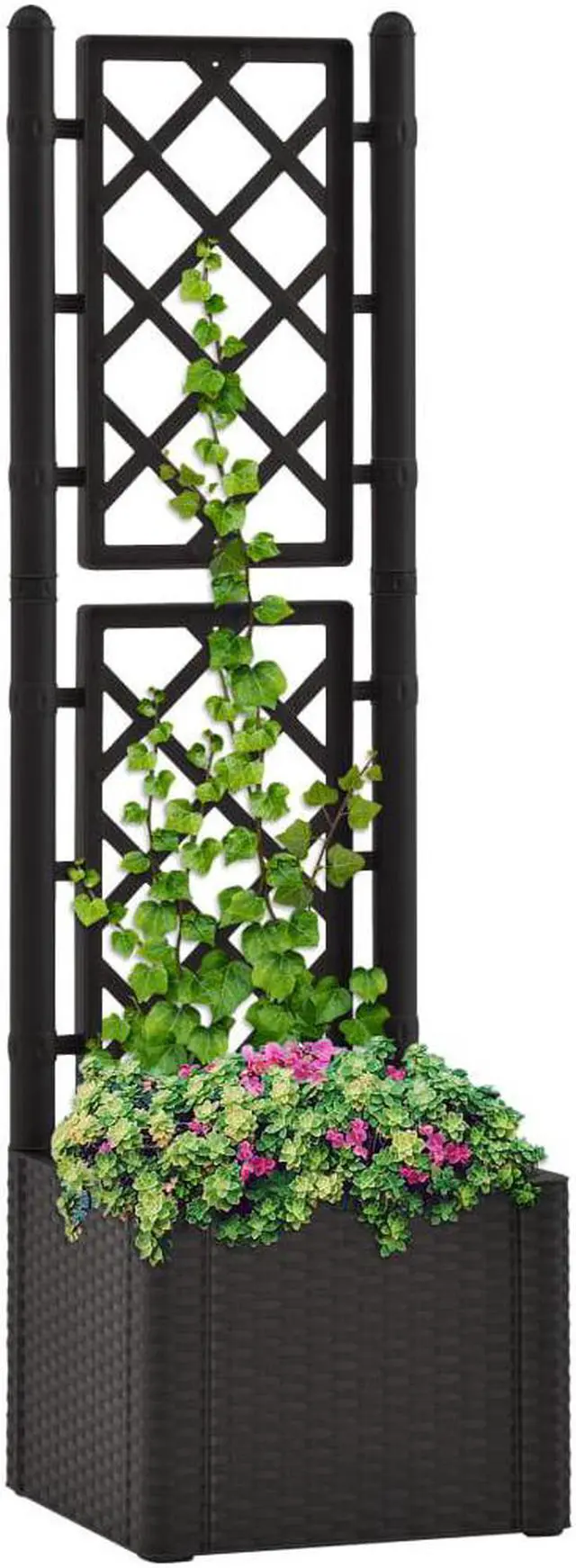 Main image of vidaXL Garden Raised Bed with Trellis and Self Watering System Anthracite