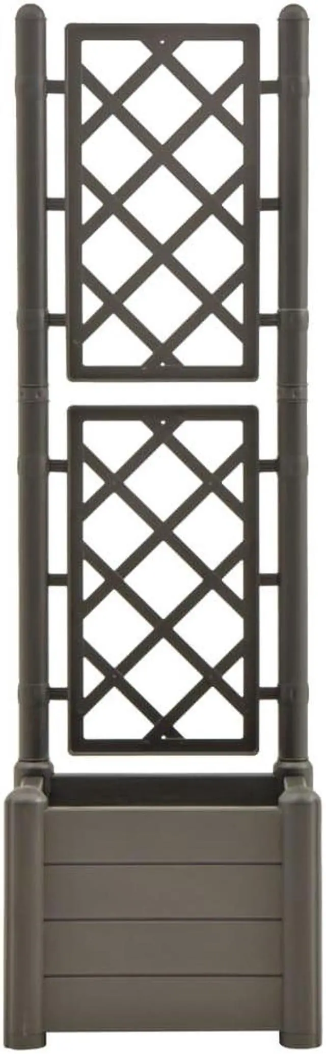 Alt view image 3 of 10 - vidaXL Garden Planter with Trellis 16.9"x16.9"x55.9" PP Anthracite
