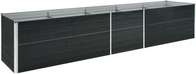 Alt view image 6 of 12 - vidaXL Garden Raised Bed Galvanized Steel 157.5"x31.5"x30.3" Anthracite