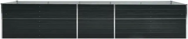 Alt view image 7 of 12 - vidaXL Garden Raised Bed Galvanized Steel 157.5"x31.5"x30.3" Anthracite