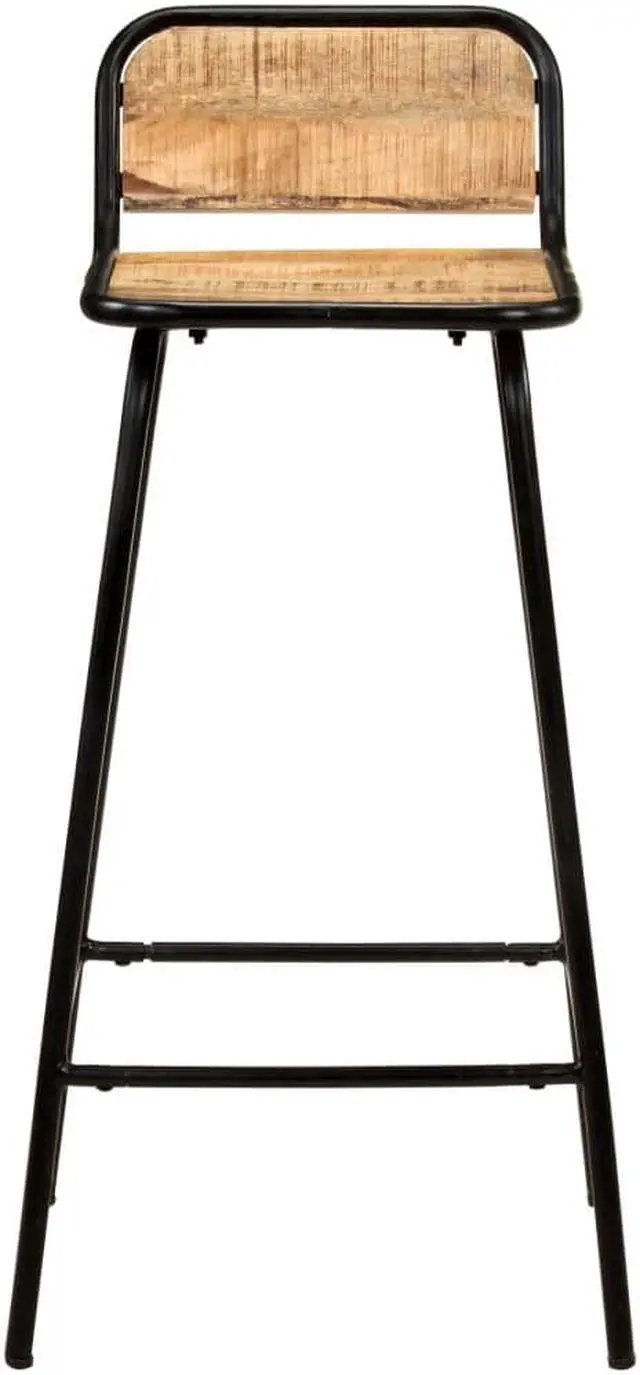 Alt view image 3 of 12 - vidaXL Bar Stools Bar Seats Counter Height Island Stools 2 Pcs Solid Mango Wood