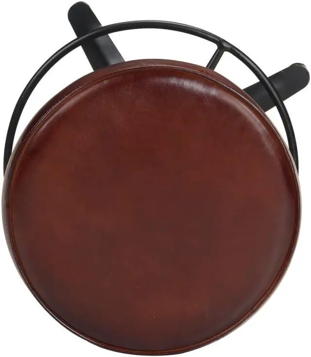 Alt view image 9 of 17 - vidaXL Bar Stools 2 pcs 30" Real Leather