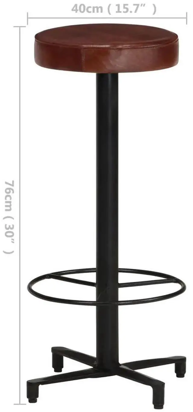 Alt view image 14 of 17 - vidaXL Bar Stools 2 pcs 30" Real Leather