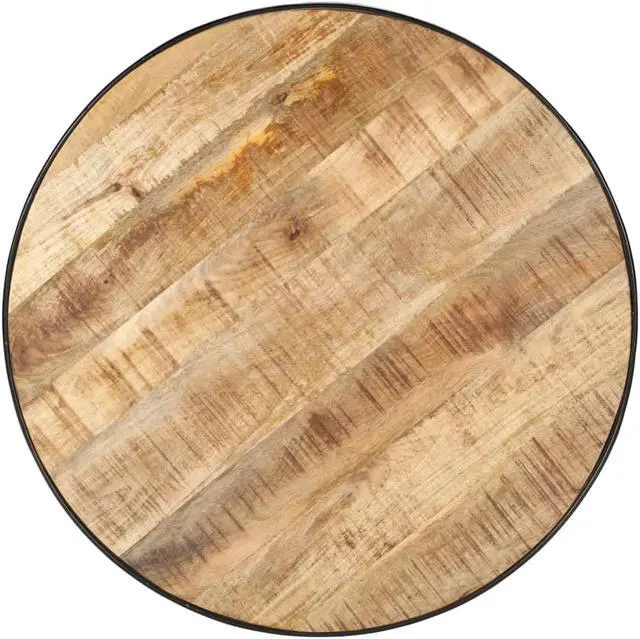 Alt view image 7 of 17 - vidaXL Coffee Table Black  26.8"x26.8"x14.2" Solid Rough Mango Wood