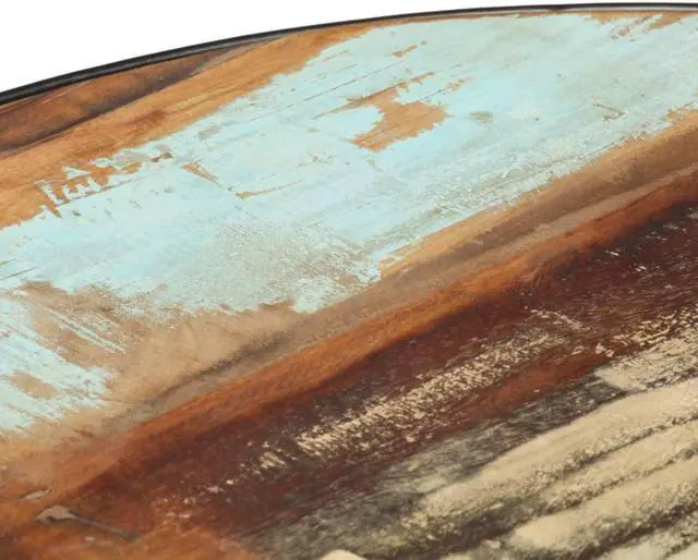 Alt view image 7 of 15 - vidaXL Coffee Table Black  26.8"x26.8"x14.2" Solid Reclaimed Wood