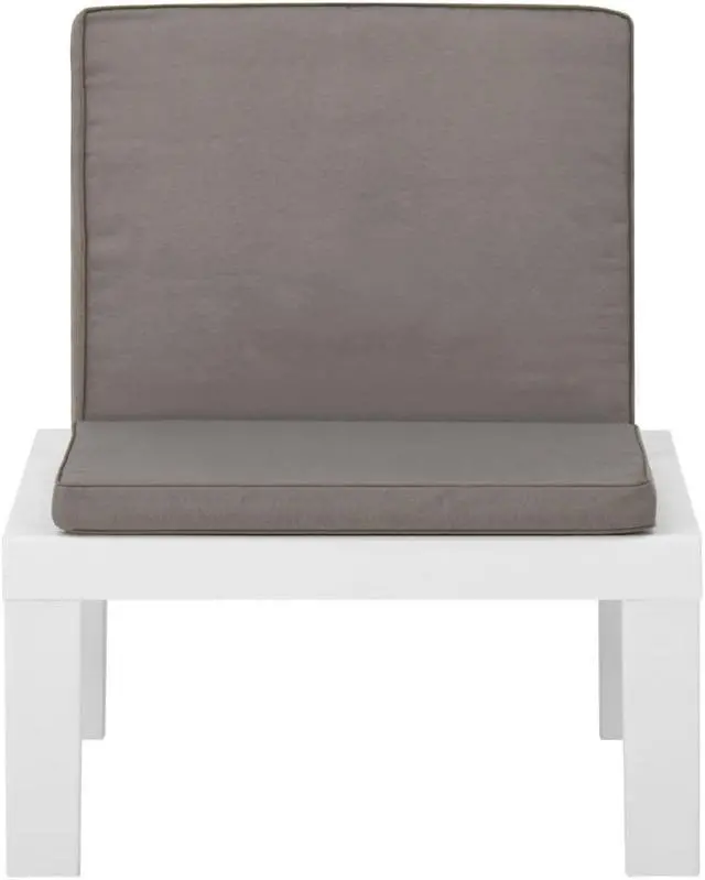 Alt view image 7 of 13 - vidaXL Garden Lounge Chair with Cushion Plastic White