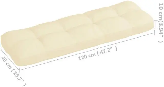 Alt view image 5 of 12 - vidaXL Chair Cushion Outdoor Patio Pallet Seat Cushion Sofa Pad Cream Fabric