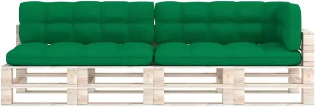 Alt view image 3 of 12 - vidaXL Chair Cushion 5 Pcs Outdoor Pallet Seat Cushion Sofa Pad Green Fabric