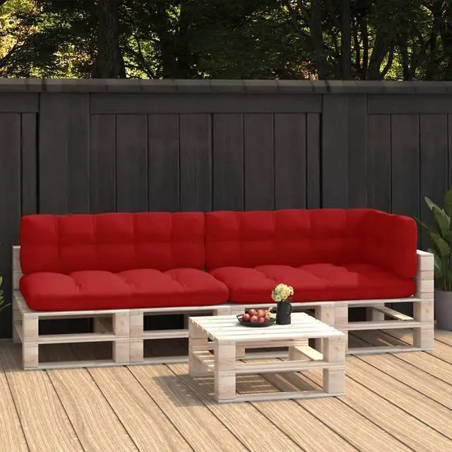 Main image of vidaXL Chair Cushion 5 Pcs Outdoor Pallet Seat Cushion Sofa Pad Red Fabric