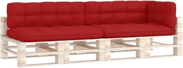 Alt view image 2 of 12 - vidaXL Chair Cushion 5 Pcs Outdoor Pallet Seat Cushion Sofa Pad Red Fabric