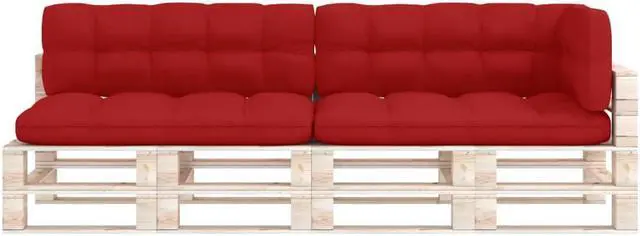 Alt view image 3 of 12 - vidaXL Chair Cushion 5 Pcs Outdoor Pallet Seat Cushion Sofa Pad Red Fabric