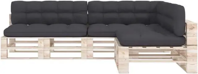 Alt view image 3 of 12 - vidaXL 7x Pallet Sofa Cushions Anthracite Home Chair Mat Backrest Seat Pads
