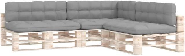 Alt view image 2 of 12 - vidaXL 7x Pallet Sofa Cushions Gray Home Chair Mat Backrest Seat Pads Fabric