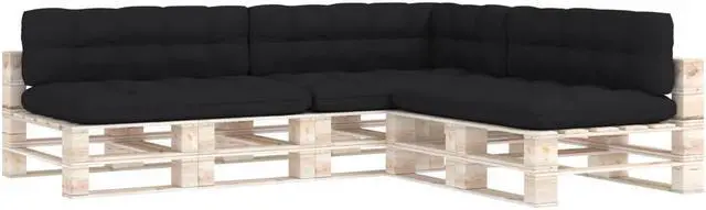 Alt view image 2 of 14 - vidaXL 7x Pallet Sofa Cushions Black Home Chair Mat Backrest Seat Pads Fabric