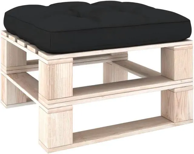 Alt view image 7 of 17 - vidaXL Pallet Sofa Cushion Black 22.8"x22.8"x4"