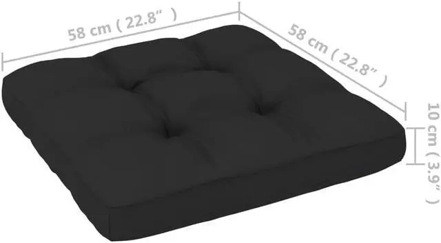 Alt view image 11 of 17 - vidaXL Pallet Sofa Cushion Black 22.8"x22.8"x4"