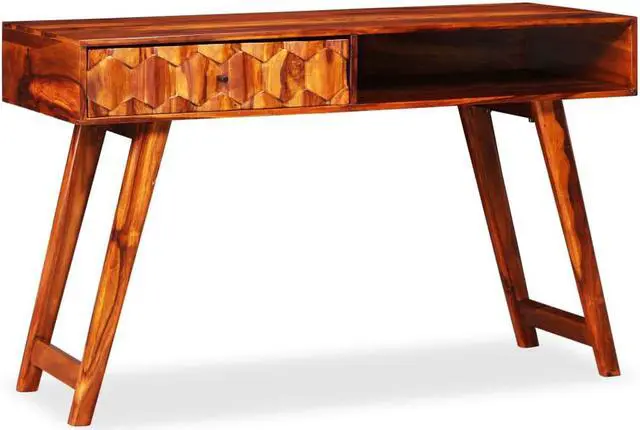 Alt view image 6 of 15 - vidaXL Writing Table Solid Sheesham Wood 46.5"x19.7"x30"