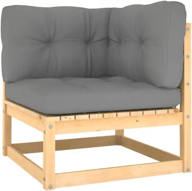 Alt view image 3 of 7 - vidaXL Patio Furniture Set 11 Piece Sofa Set with Cushions Solid Wood Pine