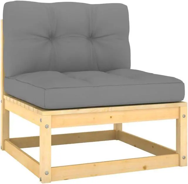 Alt view image 4 of 7 - vidaXL Patio Furniture Set 11 Piece Sofa Set with Cushions Solid Wood Pine