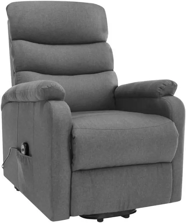 Alt view image 3 of 7 - vidaXL Power Lift Recliner Electric Lift Chair for Elderly Light Gray Fabric