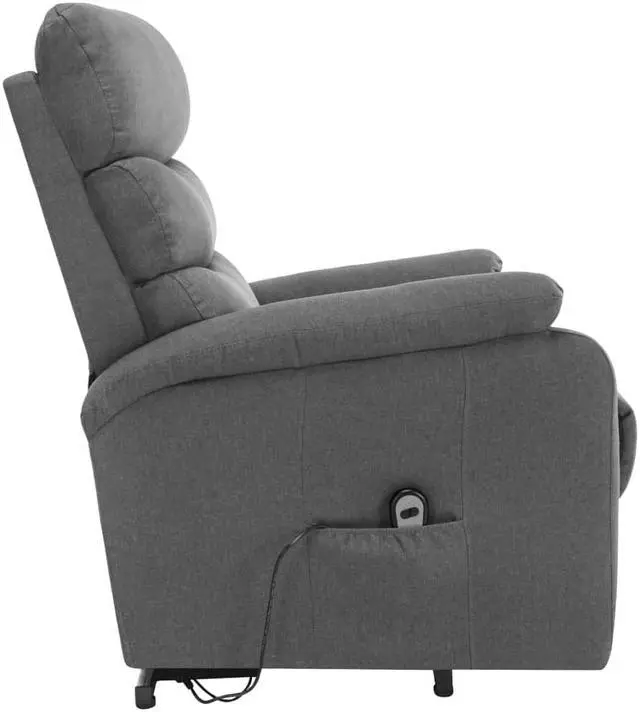 Alt view image 5 of 7 - vidaXL Power Lift Recliner Electric Lift Chair for Elderly Light Gray Fabric