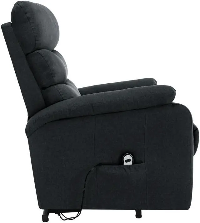 Alt view image 5 of 7 - vidaXL Power Lift Recliner Electric Lift Chair for Elderly Dark Gray Fabric