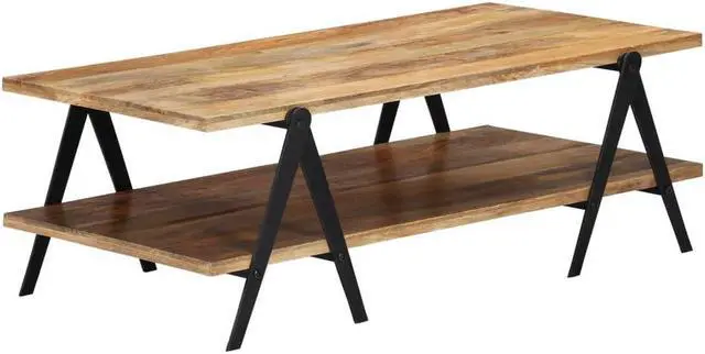 Main image of vidaXL Coffee Table End Table Sofa Table with Storage Shelf Solid Wood Mango