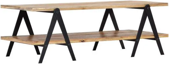 Alt view image 2 of 12 - vidaXL Coffee Table End Table Sofa Table with Storage Shelf Solid Wood Mango