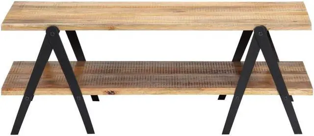 Alt view image 3 of 12 - vidaXL Coffee Table End Table Sofa Table with Storage Shelf Solid Wood Mango