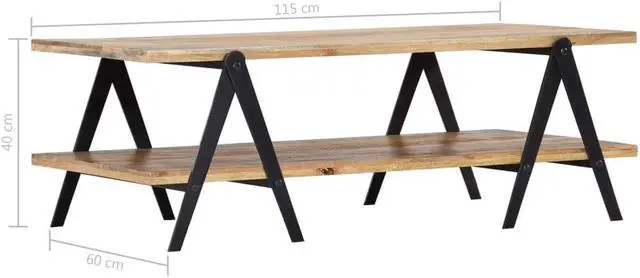 Alt view image 7 of 12 - vidaXL Coffee Table End Table Sofa Table with Storage Shelf Solid Wood Mango