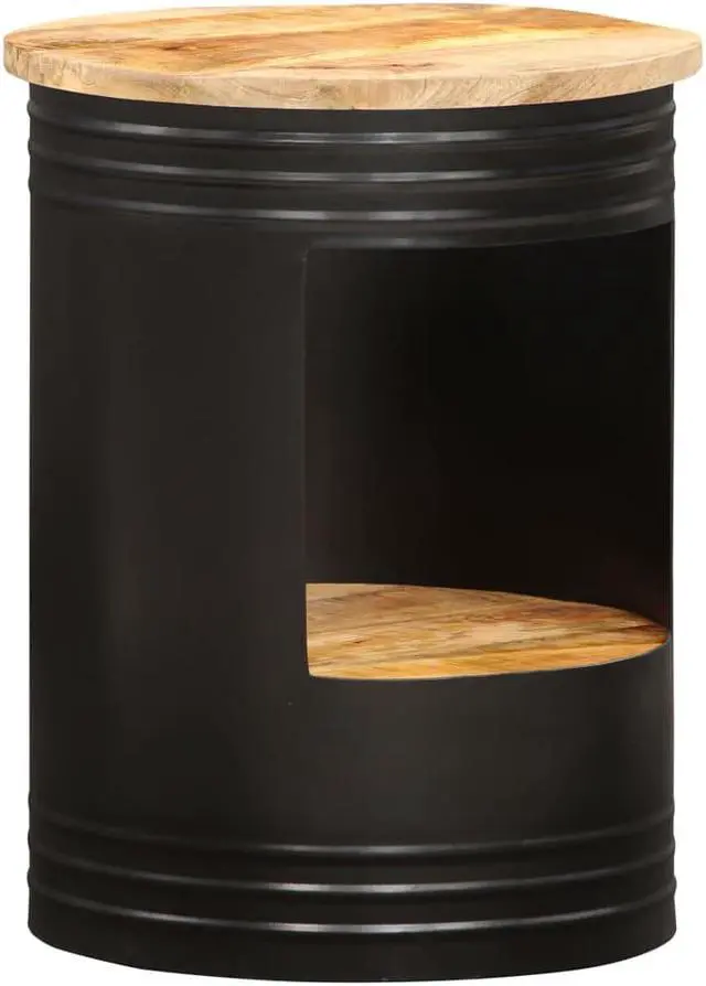 Alt view image 4 of 14 - vidaXL Coffee Table Round End Accent Sofa Table with Storage Solid Wood Mango