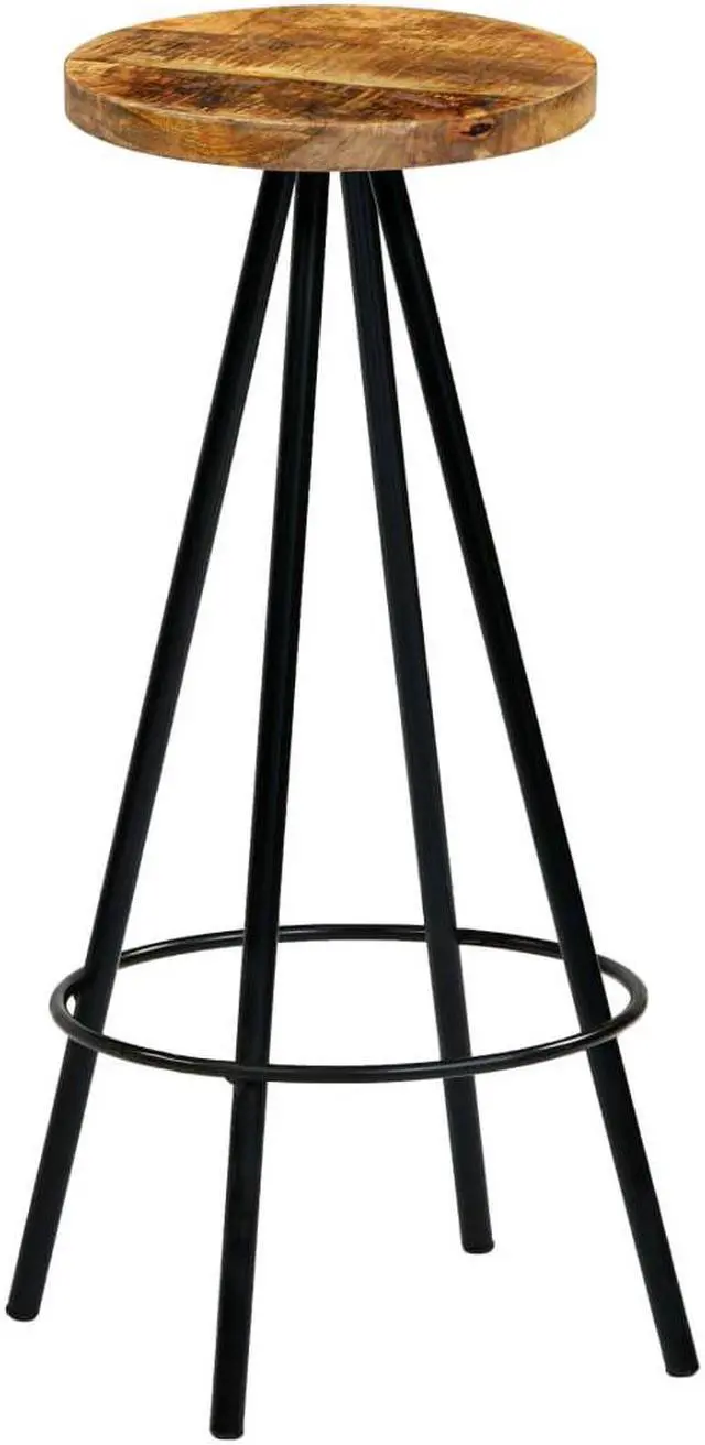 Alt view image 12 of 15 - vidaXL Bar Stools Bar Counter Height Stool Island Stool 4 Pcs Solid Mango Wood