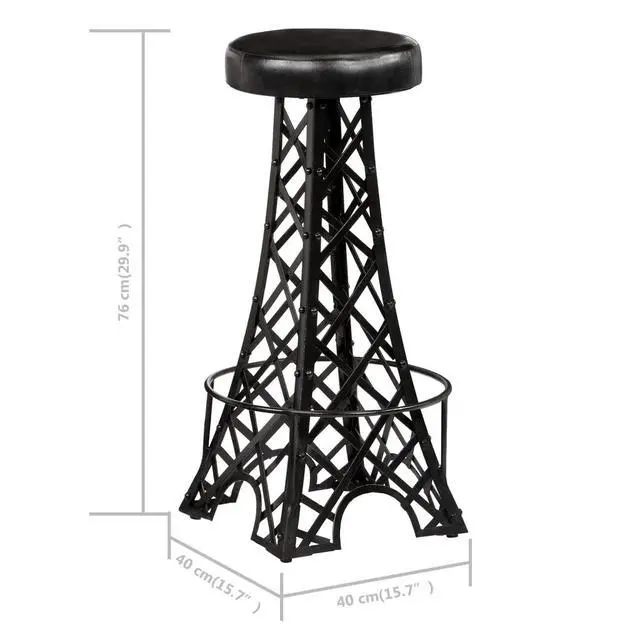 Alt view image 9 of 12 - vidaXL Bar Stools 2 pcs Real Leather