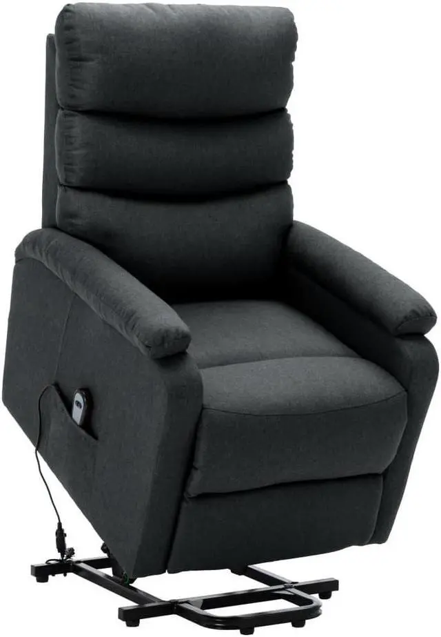 Main image of vidaXL Recliner Electric Power Lift Recliner Chair for Elderly Dark Gray Fabric