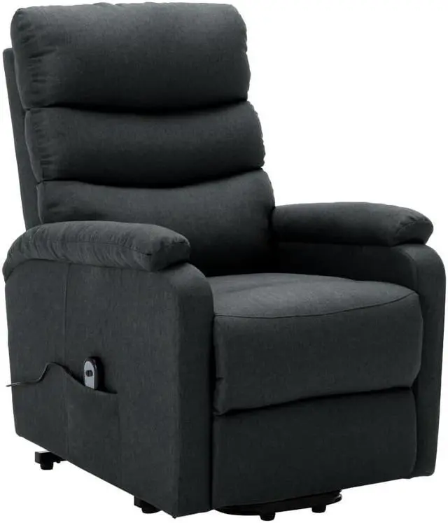 Alt view image 2 of 7 - vidaXL Recliner Electric Power Lift Recliner Chair for Elderly Dark Gray Fabric