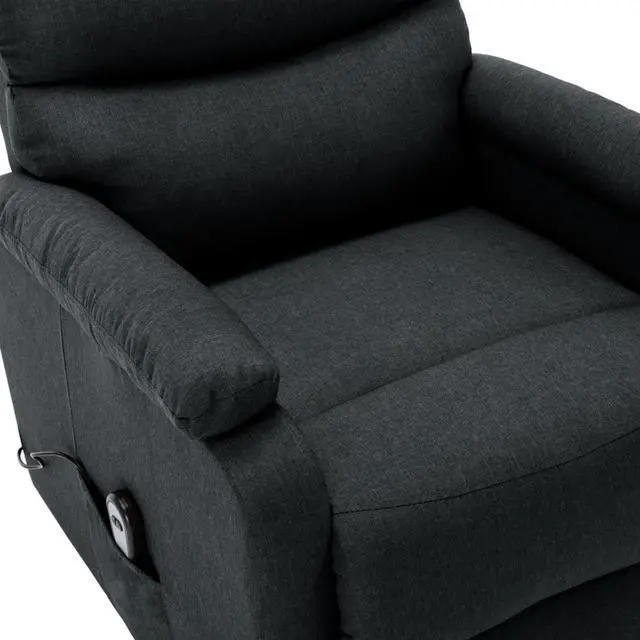 Alt view image 6 of 7 - vidaXL Recliner Electric Power Lift Recliner Chair for Elderly Dark Gray Fabric