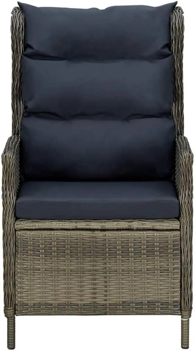 Alt view image 6 of 7 - vidaXL Patio Dining Set Outdoor Dining Set Table and Chair Set 7 Piece Brown