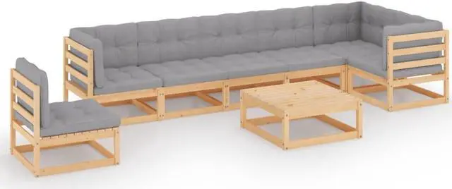 Main image of vidaXL Patio Furniture Set 6 Piece Sofa Set with Cushions Solid Wood Pine
