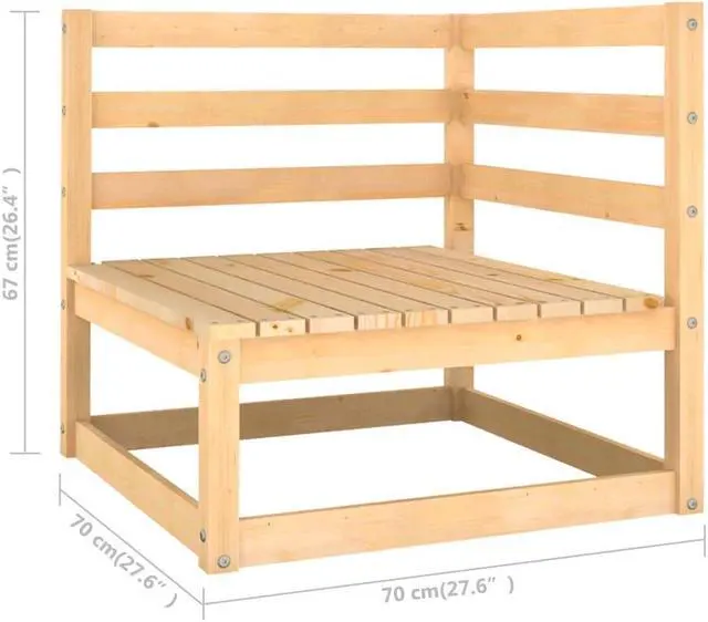 Alt view image 7 of 7 - vidaXL Patio Furniture Set 7 Piece Sofa Set with Cushions Solid Wood Pine