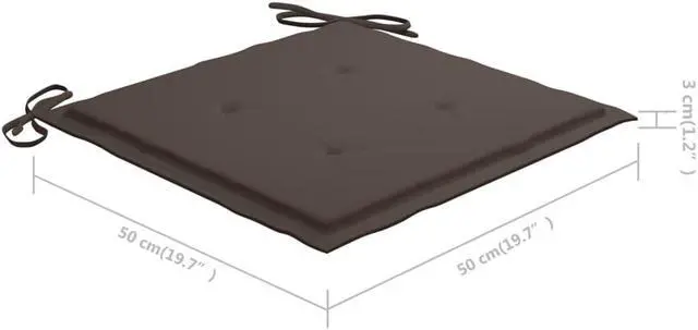 Alt view image 3 of 16 - vidaXL Garden Chair Cushions 4 pcs Taupe 50x50x4 cm Oxford Fabric
