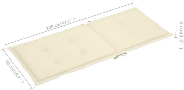 Alt view image 3 of 16 - vidaXL Chair Cushion 6 Pcs Outdoor Garden High Back Chair Cushion Cream Fabric