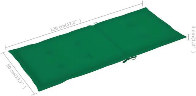 Alt view image 3 of 13 - vidaXL 6x Garden Chair Cushions Green 47.2" Outdoor Patio Lounge Seating Pad