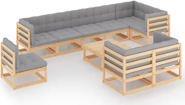 Main image of vidaXL Patio Furniture Set 6 Piece Sofa Set with Cushions Solid Wood Pine