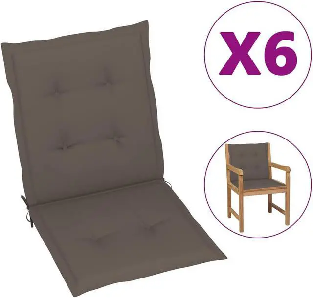 Alt view image 9 of 17 - vidaXL Chair Cushion 6 Pcs Outdoor Patio Chair Cushion Pad Taupe Oxford Fabric