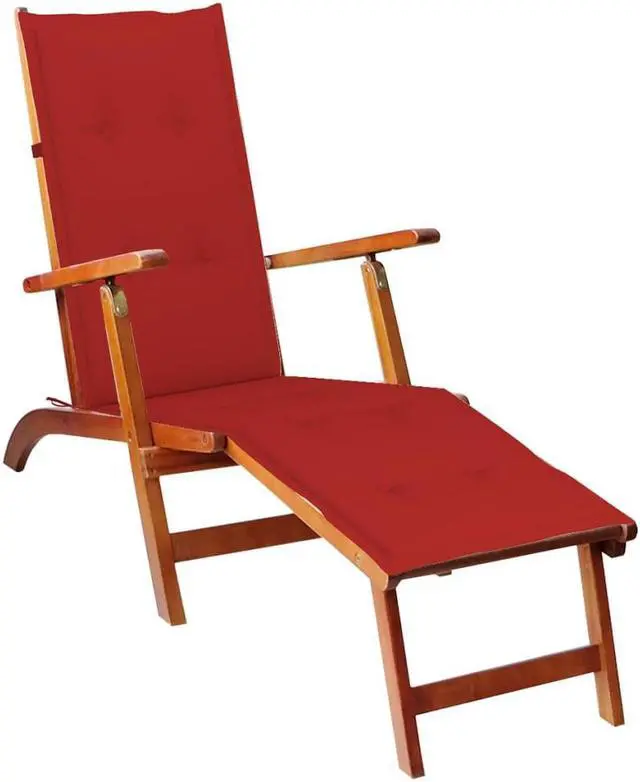 Alt view image 7 of 17 - vidaXL Deck Chair Cushion Red (29.5"+41.3")x19.7"x1.6"