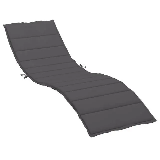 Alt view image 9 of 14 - vidaXL Sun Lounger Cushion Anthracite 78.7" Fabric Outdoor Lounge Seating Pad