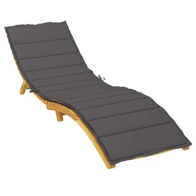 Alt view image 10 of 14 - vidaXL Sun Lounger Cushion Anthracite 78.7" Fabric Outdoor Lounge Seating Pad