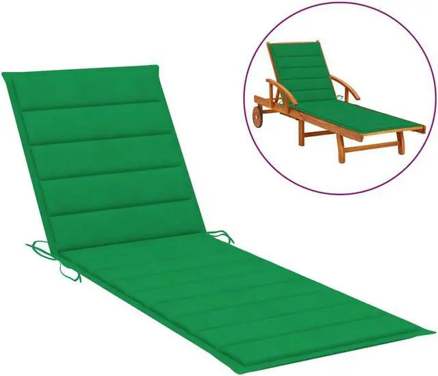 Alt view image 9 of 17 - vidaXL Sun Lounger Cushion Green 78.7" Fabric Outdoor Patio Lounge Seating Pad