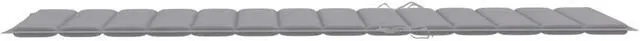 Alt view image 12 of 13 - vidaXL Sun Lounger Cushion Gray Fabric Outdoor Patio Lounge Seating Sunbed Pad